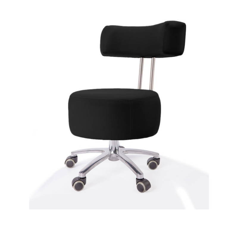 Belava Salon Nail Tech Stool Performer with Low, Medium, or High Pump Adjustable Height In Black