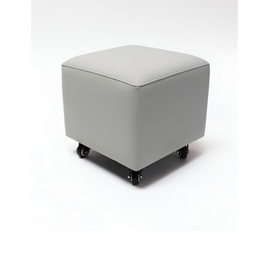 Belava Shorty Nail Tech Stool In Grey Square Salon Chair Angle View