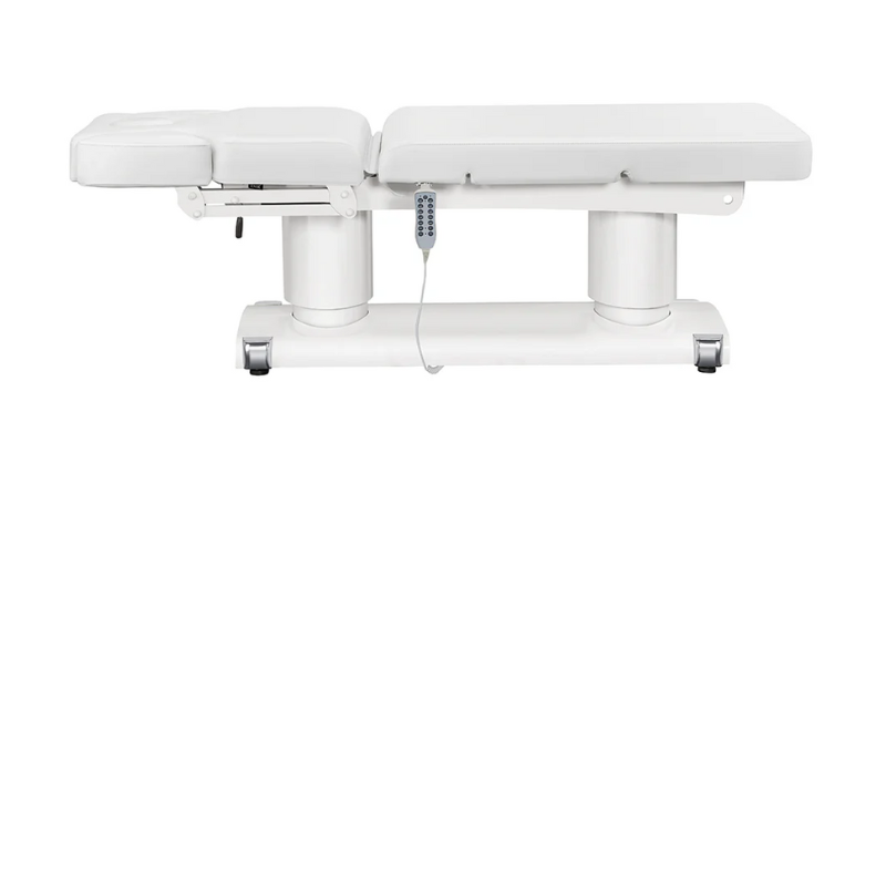 DIR Luxi 4-Motors Medical Spa Treatment Bed Table in White Fully Reclined Side View
