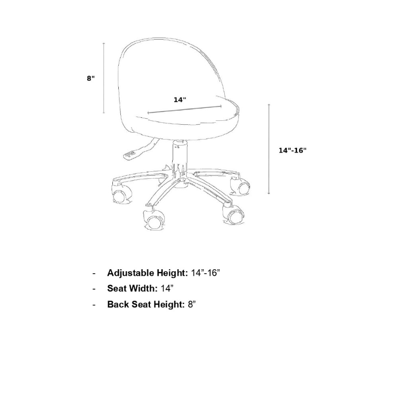 Belava Nail Tech Stool - Spalda | with Low Pump