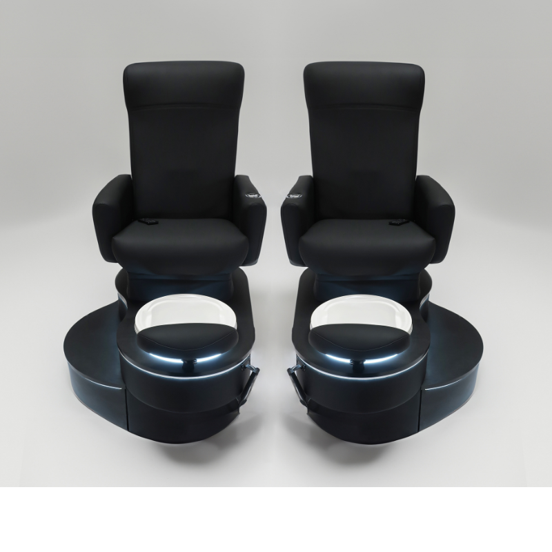 Belava Advantage Pedicure Chair With/Without Plumbing Front View of Two Chairs