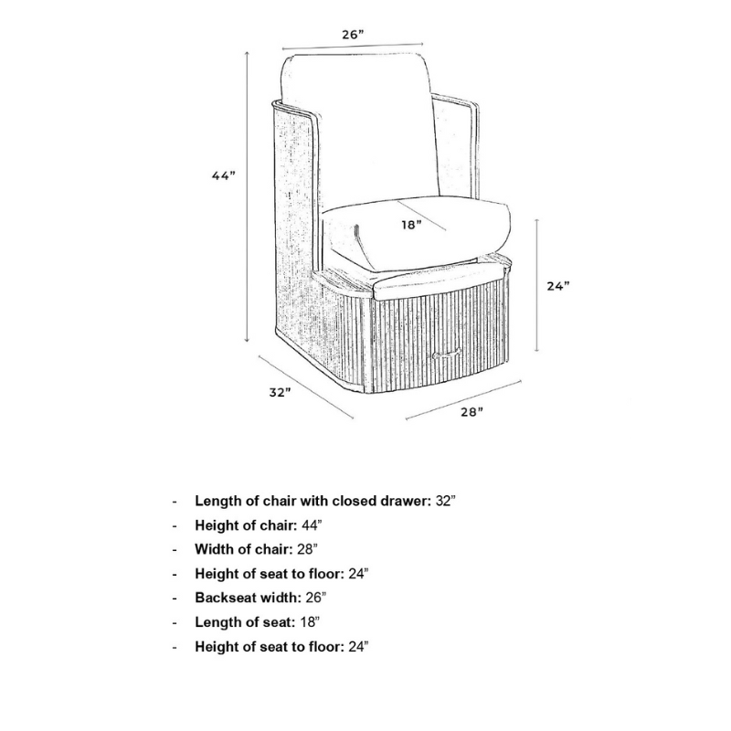 Belava Dorset Lounge Style Pedicure Chair With/Without Plumbing Dimensions Measurements