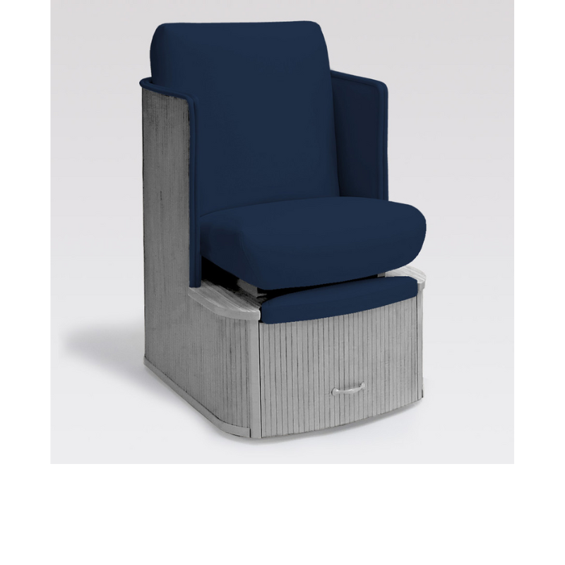 Belava Dorset Lounge Style Pedicure Chair With/Without Plumbing In Belava Blue Dark Navy Blue