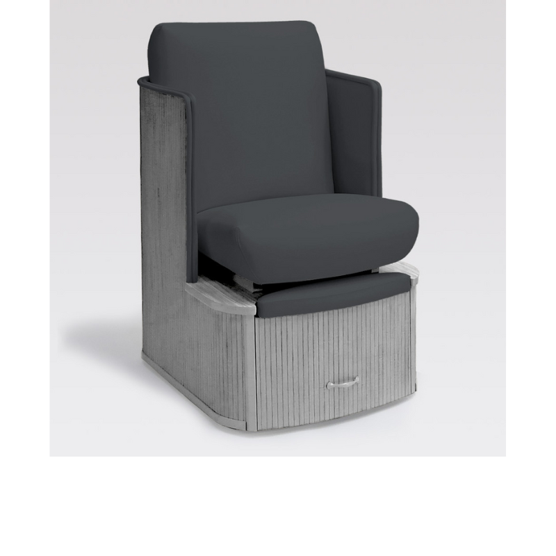 Belava Dorset Lounge Style Pedicure Chair With/Without Plumbing In Charcoal Dark Gray