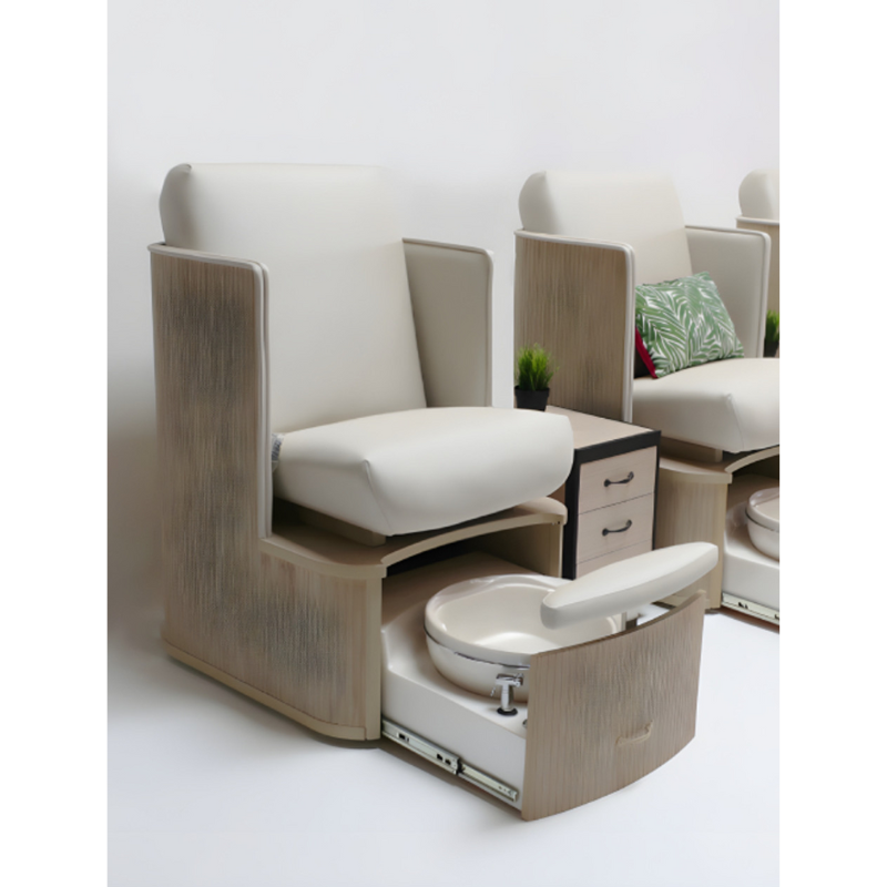 Belava Dorset Lounge Style Pedicure Chair With/Without Plumbing In White Salon Display