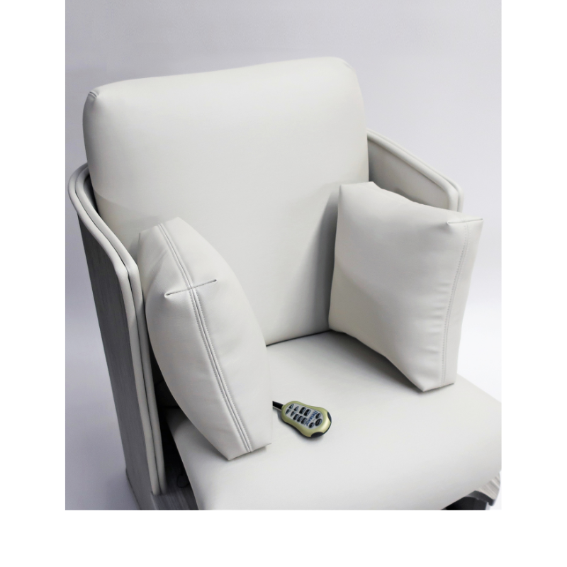 Belava Dorset Lounge Style Pedicure Chair With/Without Plumbing White Color With Pillows Closeup