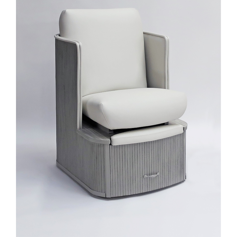 Belava Dorset Lounge Style Pedicure Chair With/Without Plumbing White and Light Gray Color Modern Style