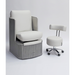 Belava Dorset Lounge Style Pedicure Chair With/Without Plumbing White and Light Gray Color Modern Style With Technician Stool