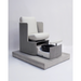 Belava Dorset Lounge Style Pedicure Chair With/Without Plumbing White and Light Gray Modern Style with Wood Finish Platform and Black Trio Foot Spa Tub