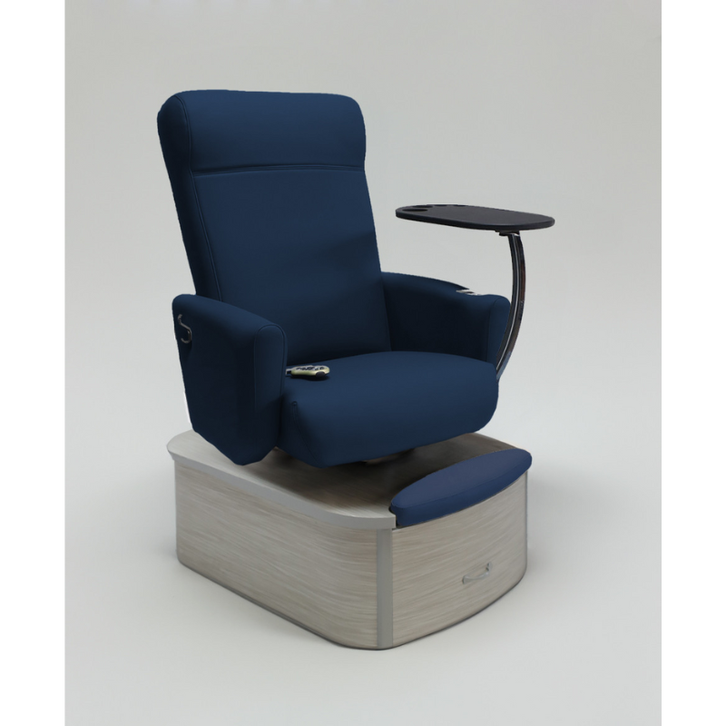 Belava Element Pedicure Chair With/Without Plumbing In Belava Blue Dark Navy Blue Modern Salon Chair