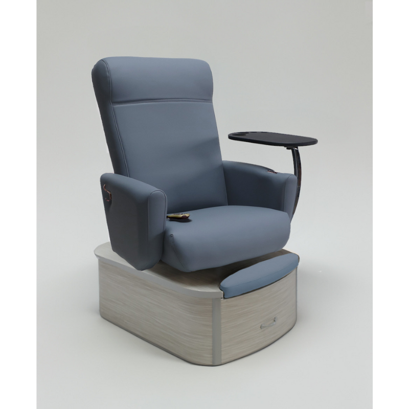 Belava Element Pedicure Chair With/Without Plumbing In Cadet Blue Dusty Blue Modern Salon Chair