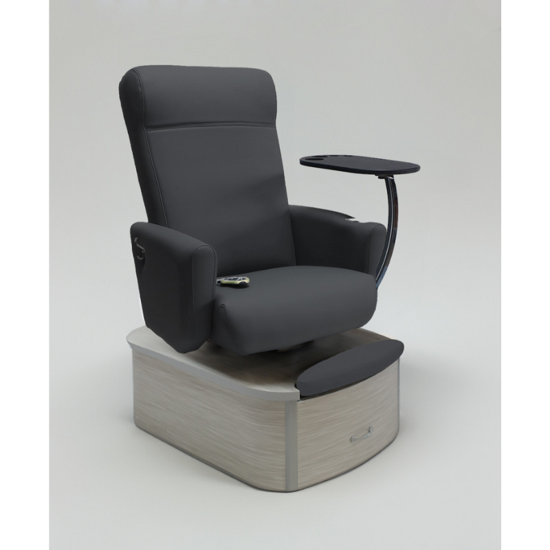 Belava Element Pedicure Chair With/Without Plumbing In Charcoal Dark Grey Modern Salon Chair