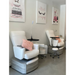 Belava Element Pedicure Chair With/Without Plumbing In White Decorated Salon Display