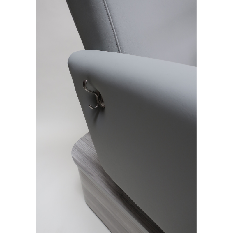 Belava Element Pedicure Chair With/Without Plumbing Light Gray Modern Salon Pedicure Chair Side Hook View