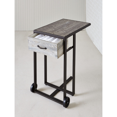 Belava Elora Manicure Dolly / Portable Manicure Table Modern Style With Wood Design And Drawer For Storage
