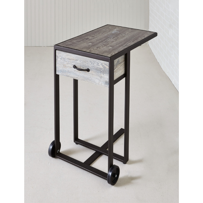 Belava Elora Manicure Dolly / Portable Manicure Table Modern Style With Wood Design And Drawer For Storage Display