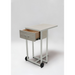 Belava Elora Manicure Dolly / Portable Manicure Table Modern Style With Wood Design And Drawer For Storage in Beige and White