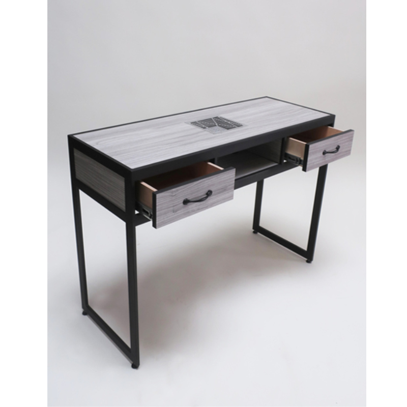 Belava Elora Manicure Table Front View Display With Open Drawers