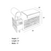 Belava Elora Pedicure Dolly / Portable Pedicure Cart with Adjustable Foot Rest Dimension Diagram Measurements Specifications