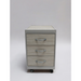 Belava Elora Pedicure Supply Cart With 3 Drawers For Storage Modern Beige Wood Design With White/Creme Borders Front View