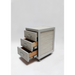 Belava Elora Pedicure Supply Cart With 3 Drawers For Storage Modern Beige Wood Design With White/Creme Borders Open Drawers Displayed