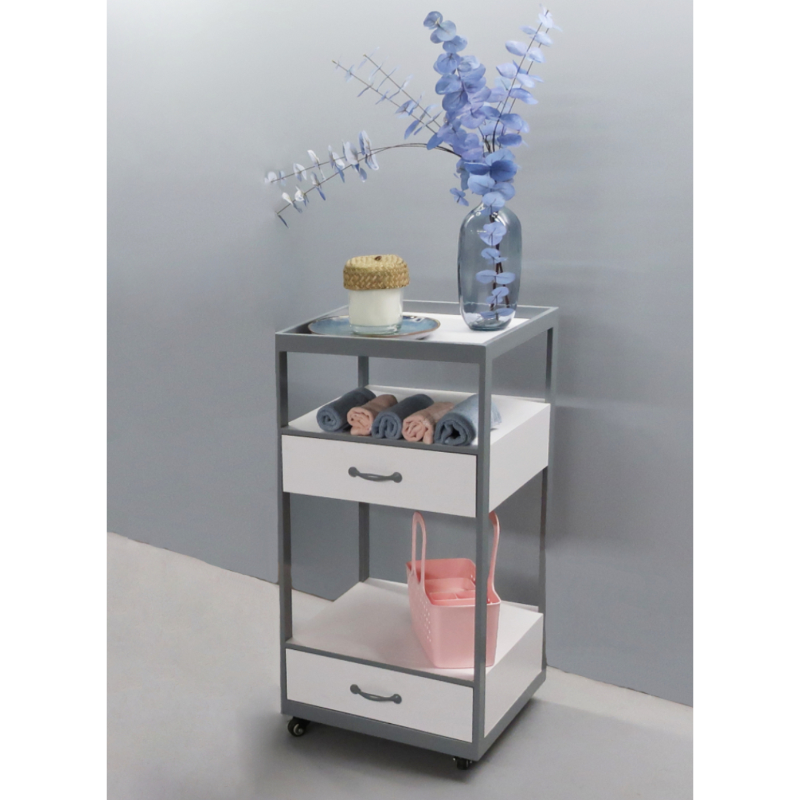 Belava Elora Salon Cart With Drawers for Storage Modern Style Display Holding Towels and Decor