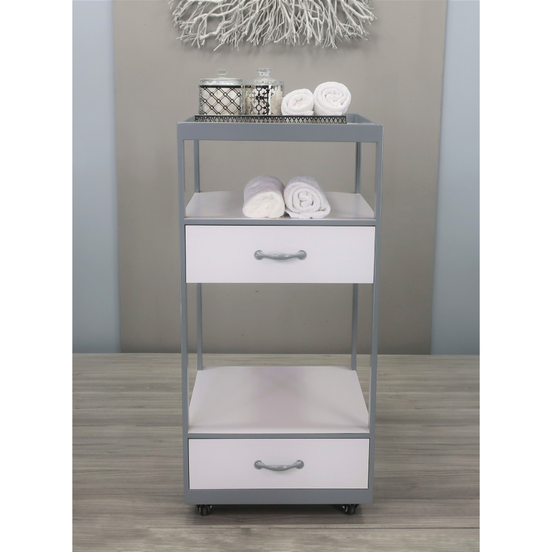 Belava Elora Salon Cart With Drawers for Storage Modern Style Holding Towels