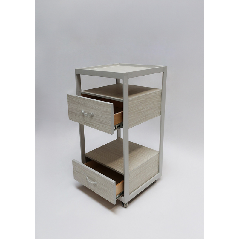 Belava Elora Salon Cart With Drawers for Storage Modern Style Wood Design With Open Drawers