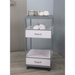Belava Elora Salon Cart With Drawers for Storage Modern Style Wood Design in Gray and White Color Holding Towels