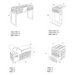 Belava Elora Salon Furniture Collection - Complete Set Dimensions Diagram Measurements