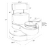Belava Luna Pedicure Chair With/Without Plumbing Diagram Measurements Specification Sheet
