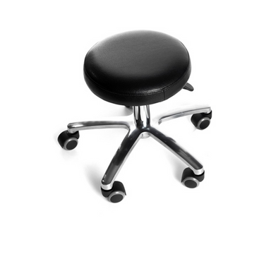 Belava Nail Tech Basic Stool In Black with Low or Medium Pump Salon Adjustable Height Stool With Rolling Wheels