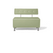 Belava Salon Chair Double Seater In Artichoke Green Modern Rectangle Salon Waiting Area Reception Customer Chair