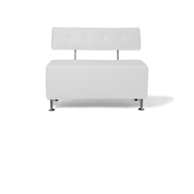 Belava Salon Chair Double Seater In Bisque Modern Rectangle Salon Waiting Area Reception Customer Chair