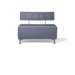 Belava Salon Chair Double Seater In Cadet Blue Dusty Blue Modern Rectangle Salon Waiting Area Reception Customer Chair
