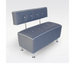Belava Salon Chair Double Seater In Cadet Blue Angle View Modern Rectangle Salon Waiting Area Reception Customer Chair