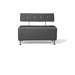 Belava Salon Chair Double Seater In Charcoal Dark Gray Modern Rectangle Salon Waiting Area Reception Customer Chair