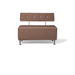 Belava Salon Chair Double Seater In Equestrian Warm Brown Modern Rectangle Salon Waiting Area Reception Customer Chair