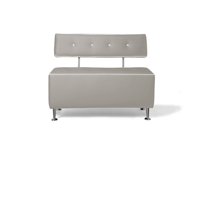 Belava Salon Chair Double Seater In Grey Modern Rectangle Salon Waiting Area Reception Customer Chair