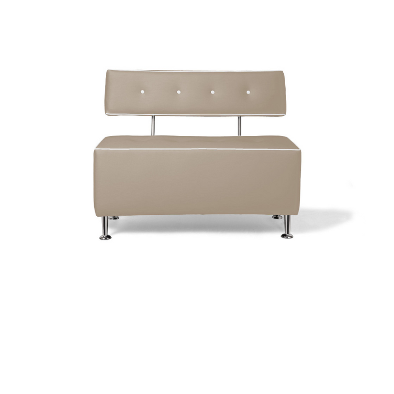 Belava Salon Chair Double Seater In Light Neutral Modern Rectangle Salon Waiting Area Reception Customer Chair