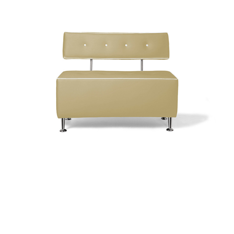 Belava Salon Chair Double Seater In Maple Yellow Modern Rectangle Salon Waiting Area Reception Customer Chair
