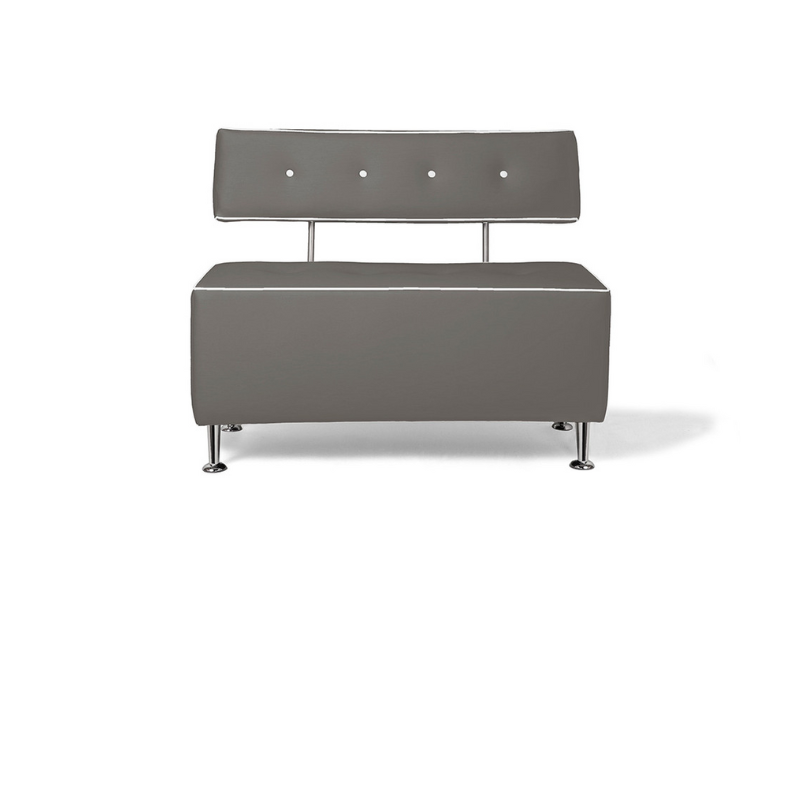 Belava Salon Chair Double Seater In Sandlewood Modern Rectangle Salon Waiting Area Reception Customer Chair
