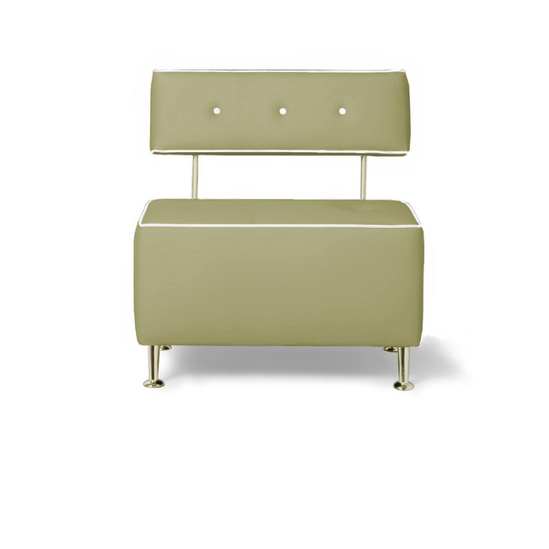 Belava Salon Chair One & Half Seater In Artichoke Green Modern Rectangle Salon Waiting Area Reception Customer Chair