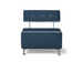 Belava Salon Chair One & Half Seater In Belava Blue Dark Blue Modern Rectangle Salon Waiting Area Reception Customer Chair