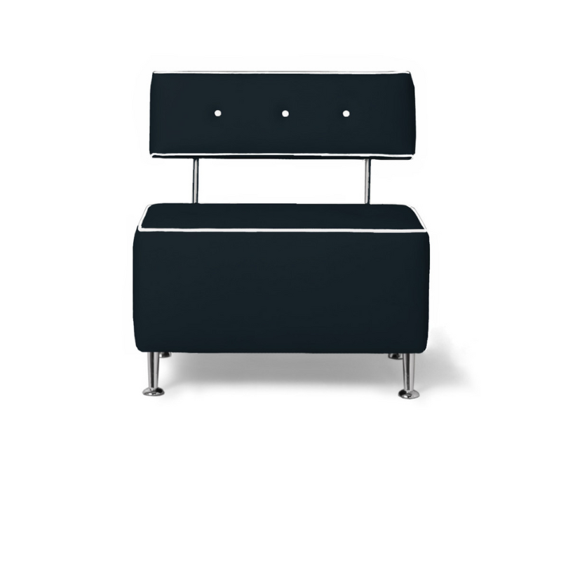 Belava Salon Chair One & Half Seater In Black Modern Rectangle Salon Waiting Area Reception Customer Chair
