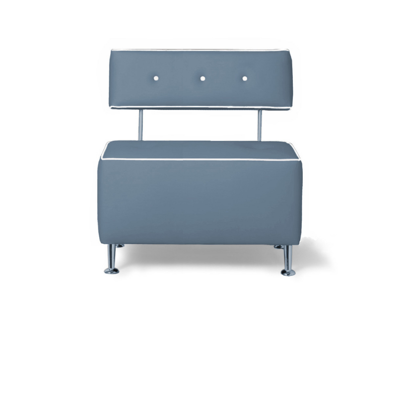Belava Salon Chair One & Half Seater In Cadet Blue Dusty Blue Modern Rectangle Salon Waiting Area Reception Customer Chair