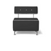 Belava Salon Chair One & Half Seater In Charcoal Dark Gray Modern Rectangle Salon Waiting Area Reception Customer Chair