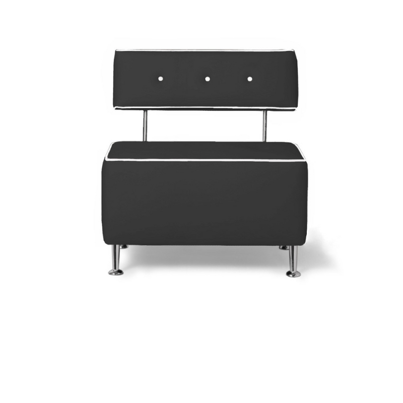 Belava Salon Chair One & Half Seater In Charcoal Dark Gray Modern Rectangle Salon Waiting Area Reception Customer Chair