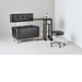Belava Salon Chair One & Half Seater In Charcoal Display With Manicure Dolly Modern Rectangle Salon Waiting Area Reception Customer Chair