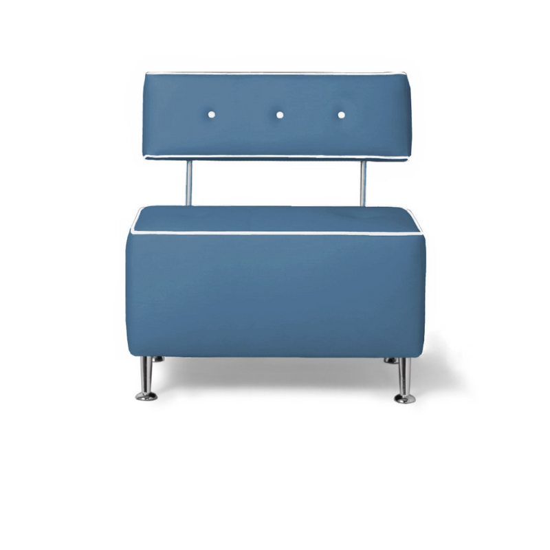 Belava Salon Chair One & Half Seater In Cosmic Bright Blue Modern Rectangle Salon Waiting Area Reception Customer Chair